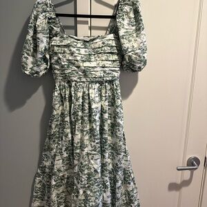 A&F Emerson Poplin Puff Sleeve Midi Dress